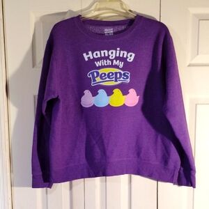 HANGING WITH MY PEEPS EASTER SWEATSHIRT JUNIOR'S SIZE XL